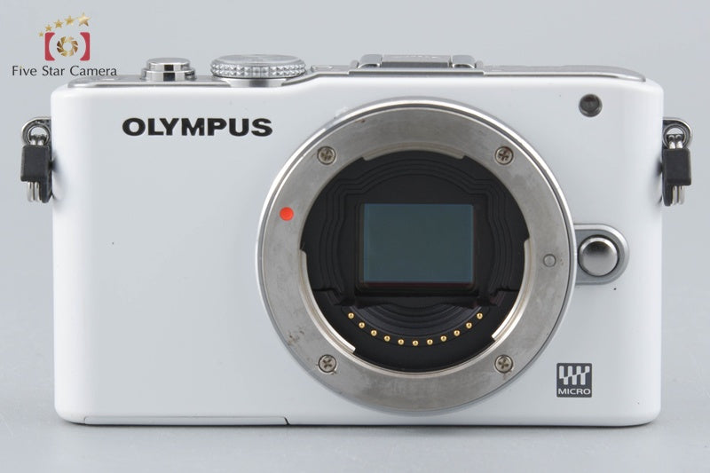Shutter count 4,282 Olympus PEN Lite E-PL3 White 12.3 MP 14-42 40-150 Lenses