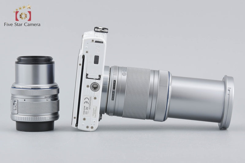 Shutter count 4,282 Olympus PEN Lite E-PL3 White 12.3 MP 14-42 40-150 Lenses