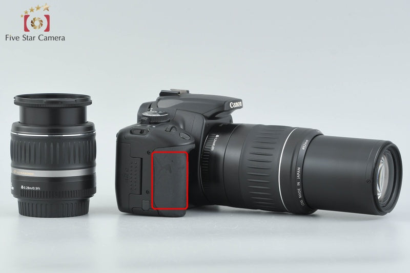 Canon EOS kiss Digital X Black 10.1 MP Digital SLR Camera 18-55 55-200 Lenses