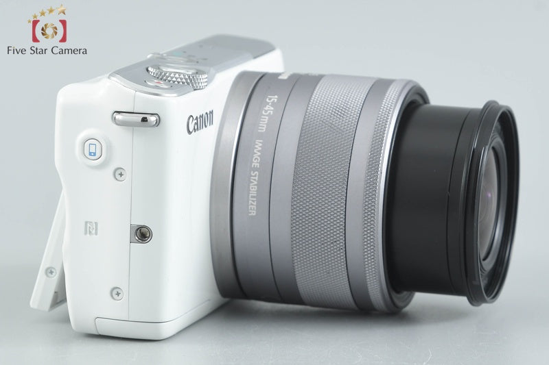 Canon EOS M10 White 18.0 MP Digital Mirrorless Camera 15-45 Lens