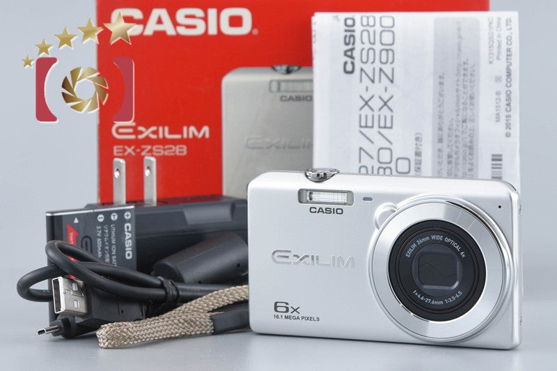 Casio EXILIM EX-ZS28 Silver 16.1 MP Digital Camera w/ Box