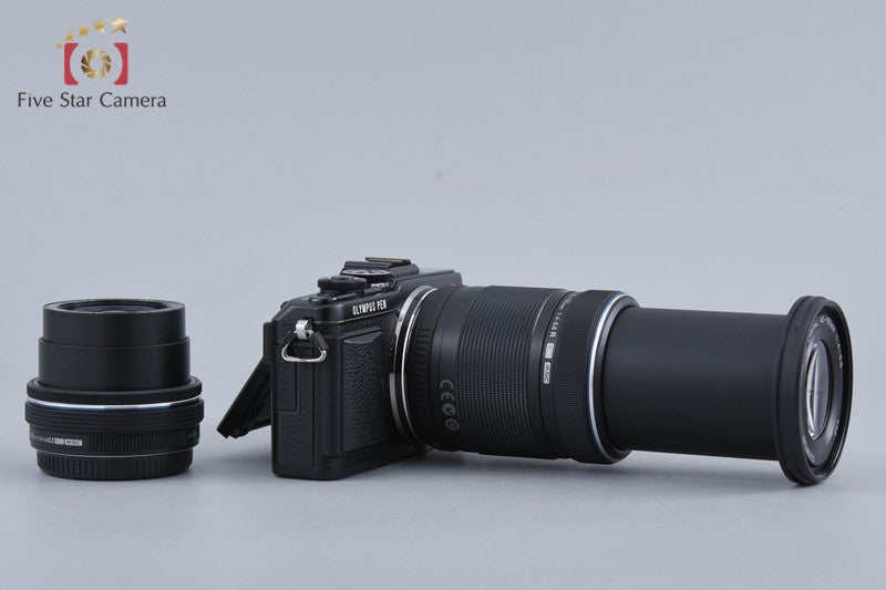 "Count 260" Olympus PEN Lite E-PL7 Black 16.1 MP EZ 14-42 40-150 Lenses w/ Box