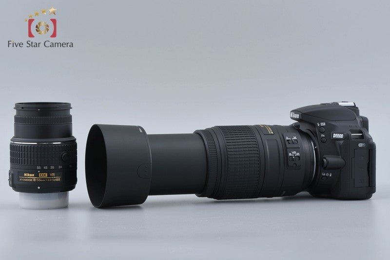 "Count 345" Nikon D5500 Black 24.2 MP DSLR 18-55 55-300 Lenses w/ Box