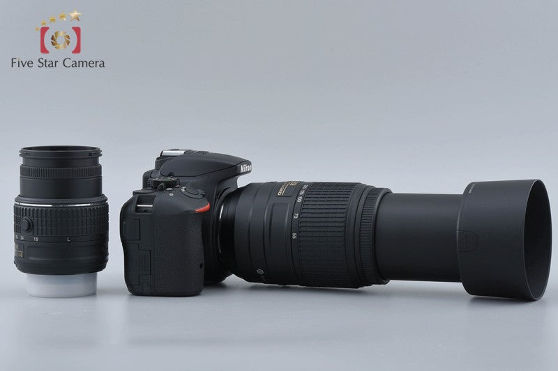 "Count 345" Nikon D5500 Black 24.2 MP DSLR 18-55 55-300 Lenses w/ Box