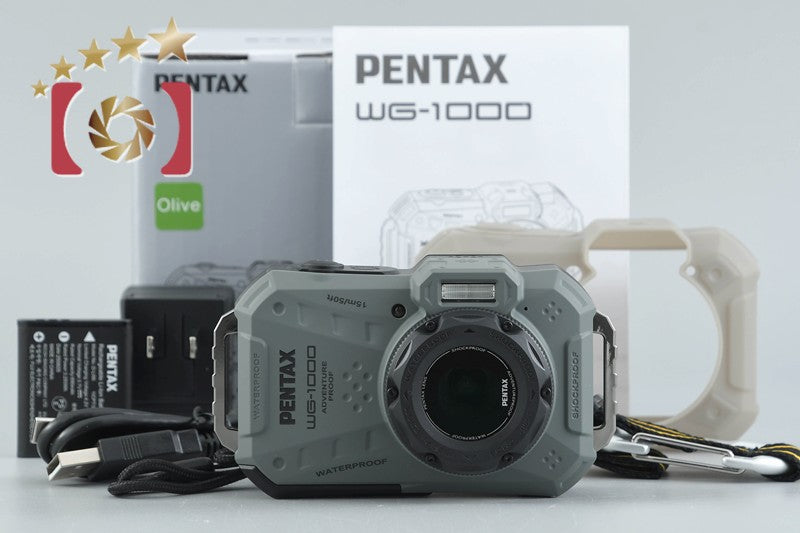 Ricoh PENTAX WG-1000 Olive 16.3 MP Waterproof Action Camera w/ Box