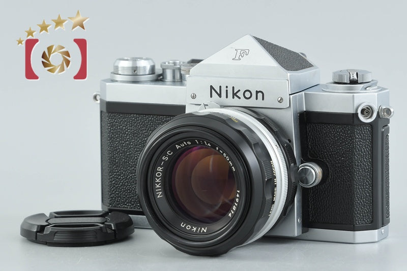 Nikon F Eye Level Silver Later Model + NIKKOR-S.C Auto 50mm f/1.4 Non Ai Lens