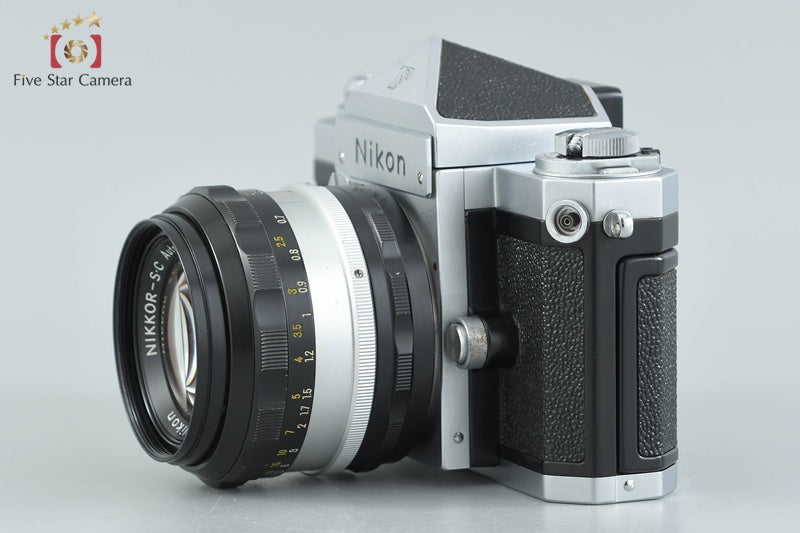 Nikon F Eye Level Silver Later Model + NIKKOR-S.C Auto 50mm f/1.4 Non Ai Lens