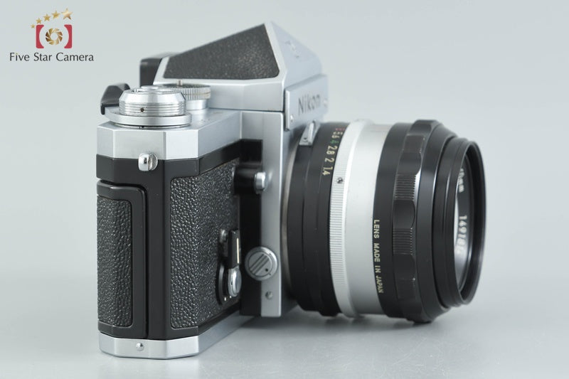 Nikon F Eye Level Silver Later Model + NIKKOR-S.C Auto 50mm f/1.4 Non Ai Lens