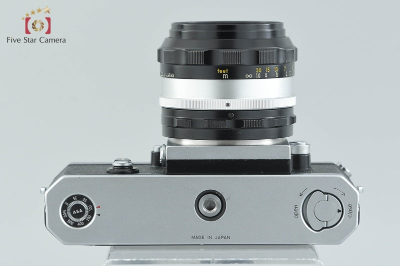 Nikon F Eye Level Silver Later Model + NIKKOR-S.C Auto 50mm f/1.4 Non Ai Lens