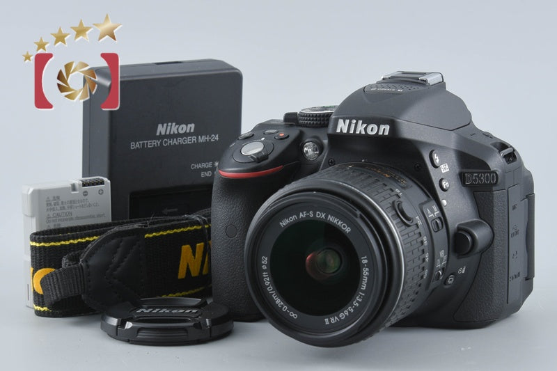 "Shutter count 162" Nikon D5300 Black 24.2 MP DSLR Camera 18-55 VR II Lens