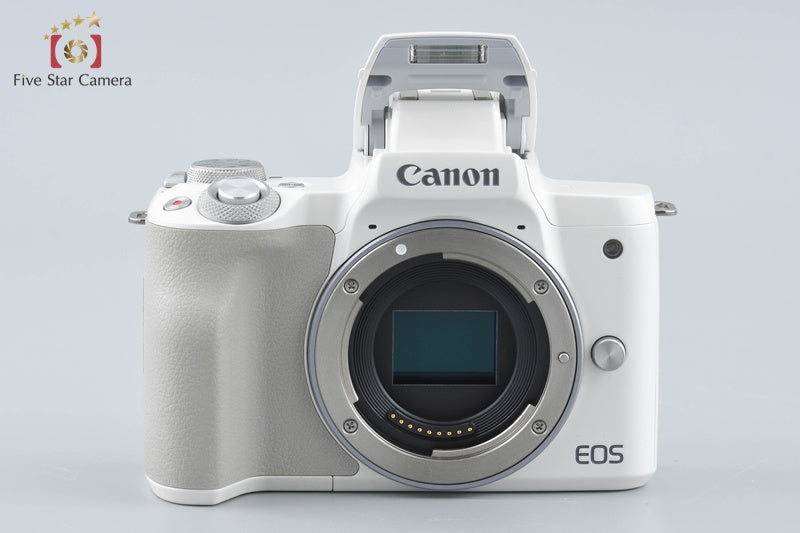 "Count 3,000" Canon EOS Kiss M / M50 White 24.0 MP 15-45 IS STM Lens w/ Box