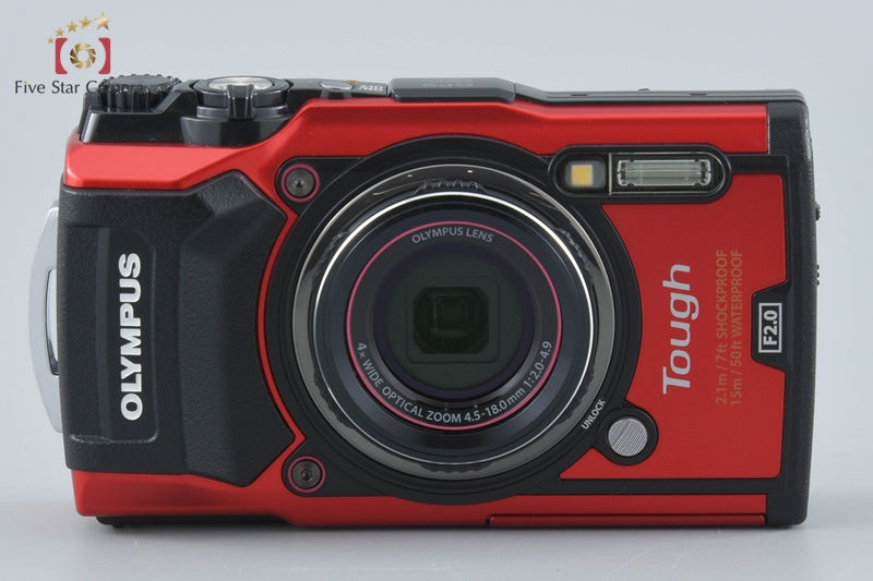 "Count 549" Olympus Tough TG-5 Red 12.0 MP 15m Waterproof Digital Camera