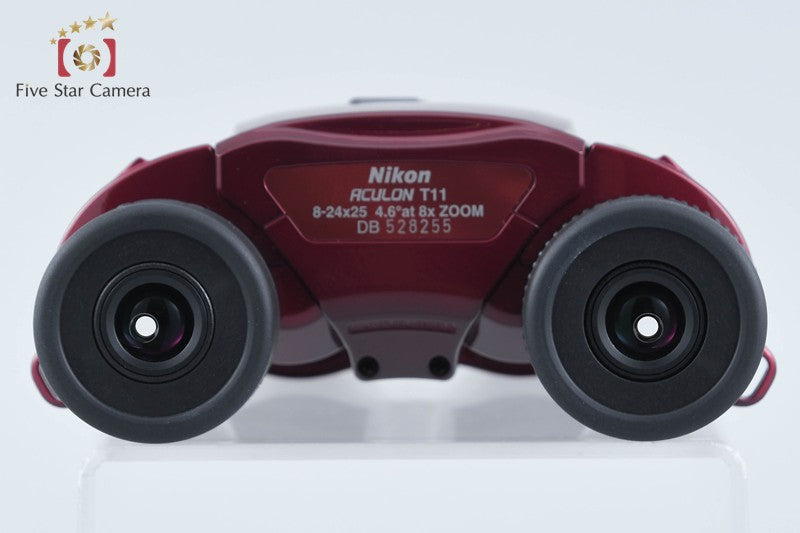 Nikon ACULON T11 8-24x25 Red Binoculars w/ Box from Japan