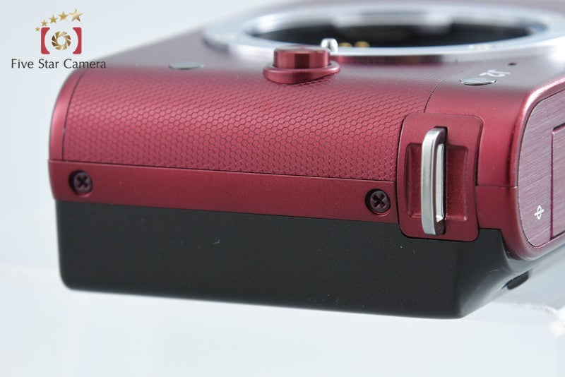 "Shutter count 1,197" Nikon 1 J2 Red 10.1 MP Digital Camera Body from Japan