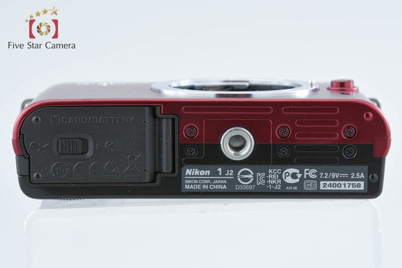 "Shutter count 1,197" Nikon 1 J2 Red 10.1 MP Digital Camera Body from Japan