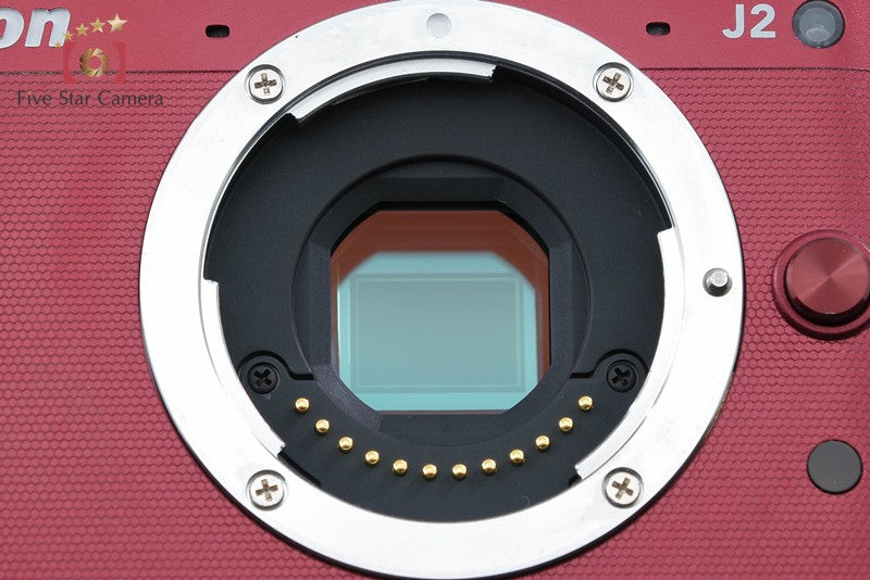 "Shutter count 1,197" Nikon 1 J2 Red 10.1 MP Digital Camera Body from Japan