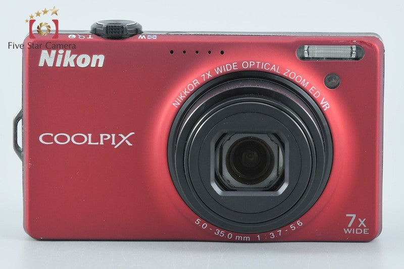 Nikon COOLPIX S6000 Flash Red 14.2 MP Digital Camera from Japan