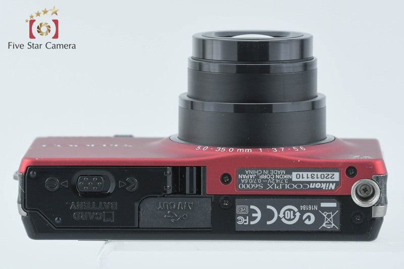 Nikon COOLPIX S6000 Flash Red 14.2 MP Digital Camera from Japan