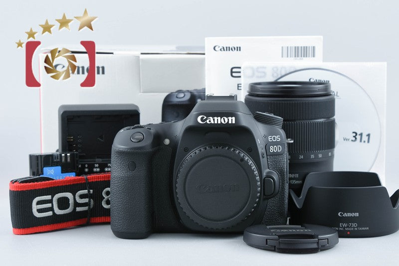 "Count 2,377" Canon EOS 80D 24.2 MP EF-S 18-135 IS USM Lens w/ Box from Japan