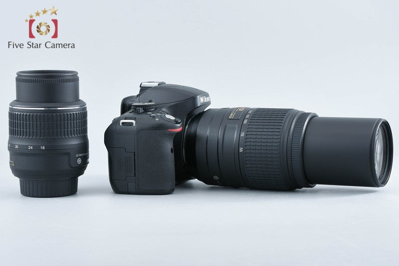 "Count 3,335" Nikon D5100 16.2 MP DSLR Camera 18-55 55-300 Lenses from Japan