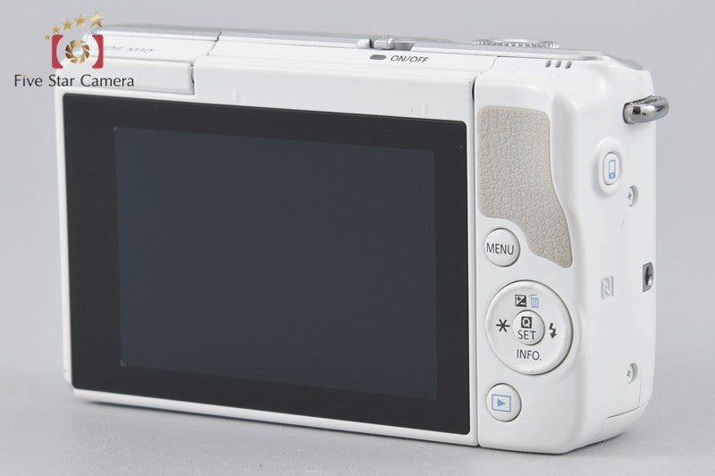 Canon EOS M10 White 18.0 MP Digital Mirrorless Camera 15-45 55-200 Lenses w/ Box