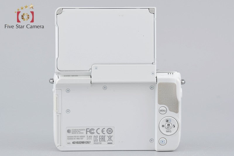 Canon EOS M10 White 18.0 MP Digital Mirrorless Camera 15-45 55-200 Lenses w/ Box