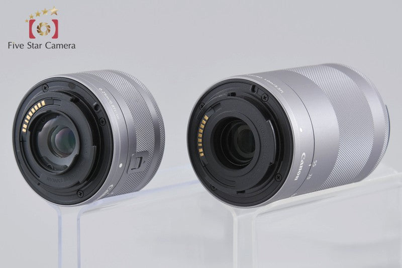 Canon EOS M10 White 18.0 MP Digital Mirrorless Camera 15-45 55-200 Lenses w/ Box