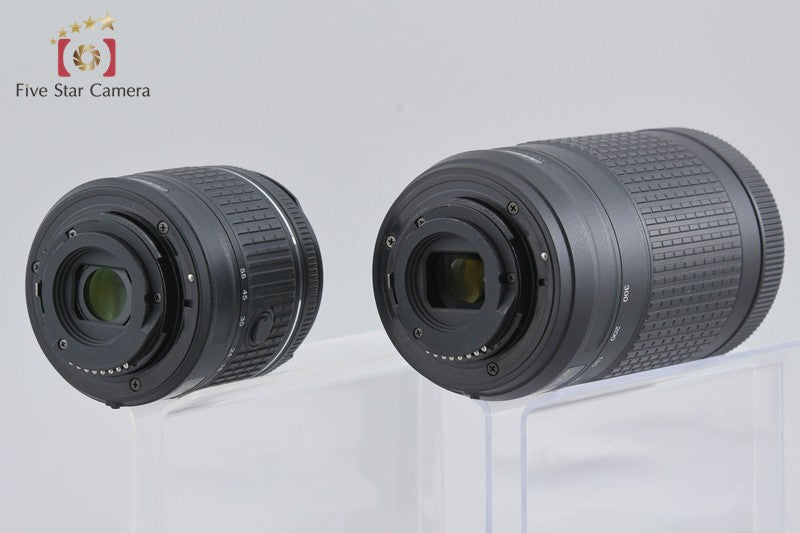 Nikon D5300 Black 24.2 MP DSLR Camera AF-P 18-55 70-300 VR Lenses w/ Box