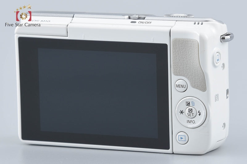 Canon EOS M10 White 18.0 MP Digital Mirrorless Camera 15-45 55-200 Lenses w/ Box