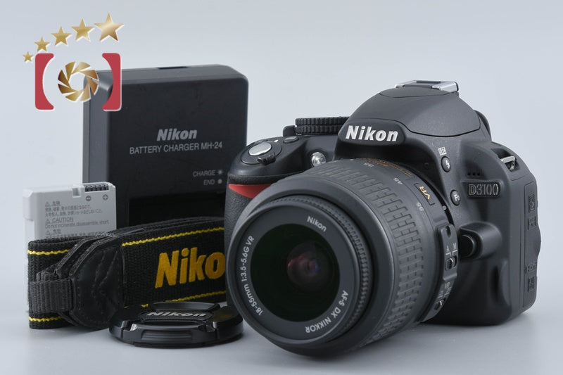"Shutter count 227" Nikon D3100 Black 14.2 MP Digital SLR Camera 18-55 VR Lens