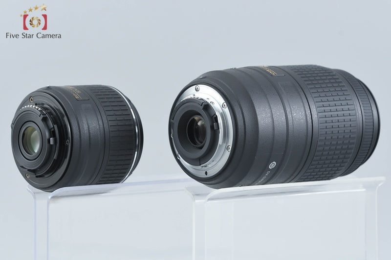 "Count 1,205" Nikon D5300 Black 24.2 MP DSLR Camera 18-55 55-300 Lenses