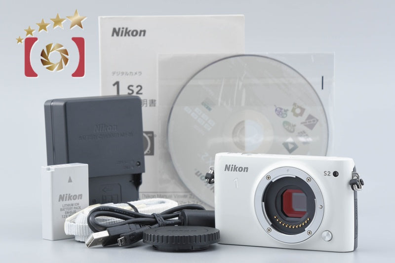 "Shutter count 5,829" Nikon 1 S2 White 14.1 MP Digital Mirrorless Camera Body