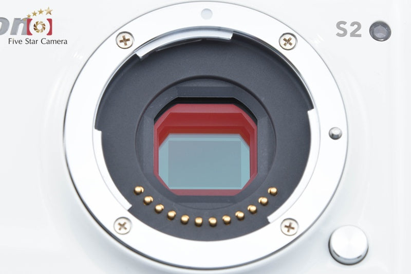 "Shutter count 5,829" Nikon 1 S2 White 14.1 MP Digital Mirrorless Camera Body