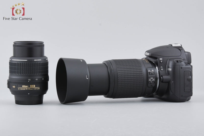 "Shutter count 474" Nikon D5000 12.3 MP DSLR Camera 18-55 55-200 VR Lenses