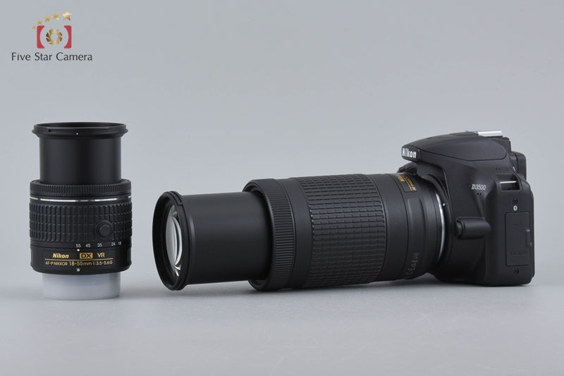 Count 1,509 Nikon D3500 Black 24.8 MP DSLR Camera 18-55 70-300 VR Lens w/ Box