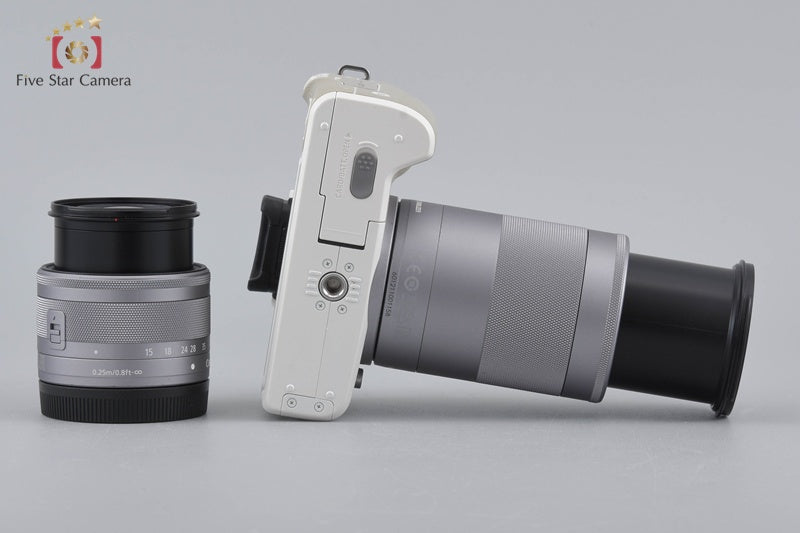 Canon EOS Kiss M / M50 White 24.0 MP 15-45 55-200 IS STM Lenses w/ Box