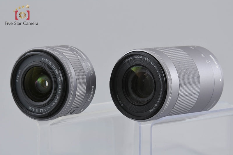 Canon EOS Kiss M / M50 White 24.0 MP 15-45 55-200 IS STM Lenses w/ Box