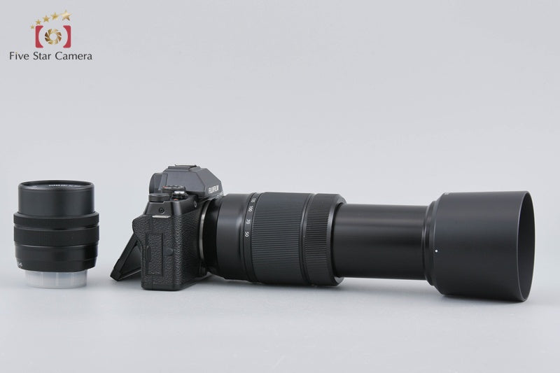 Fujifilm X-T100 Black 24.2 MP Digital Mirrorless Camera 15-45 50-230 Lens w/ Box