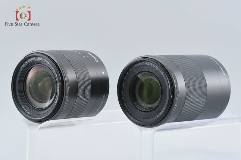 Canon EOS M3 Black 24.2 MP Digital Camera 18-55 55-200 Lenses w/ Box