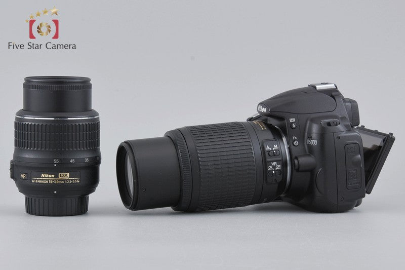 Shutter count 5,140 Nikon D5000 12.3 MP DSLR Camera 18-55 55-200 VR Lenses