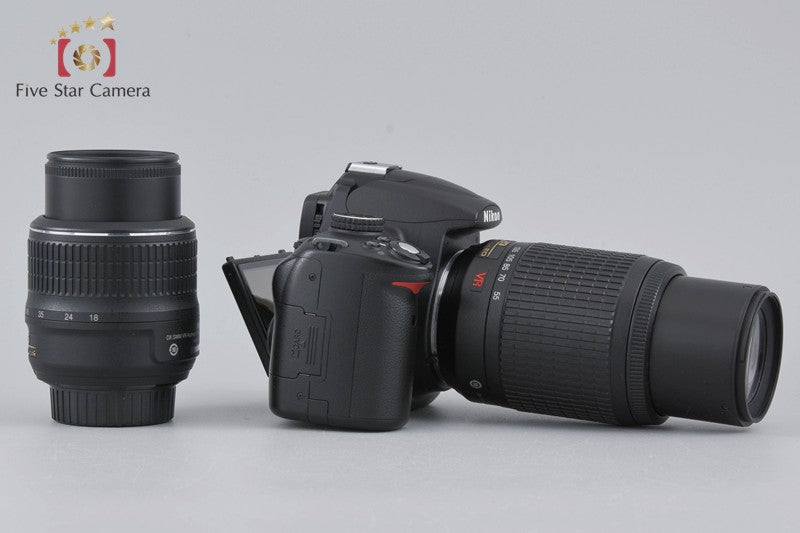 Shutter count 5,140 Nikon D5000 12.3 MP DSLR Camera 18-55 55-200 VR Lenses