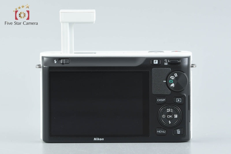 "Shutter count 945" Nikon 1 J1 White 10.1 MP Digital Camera 10-30 Lens