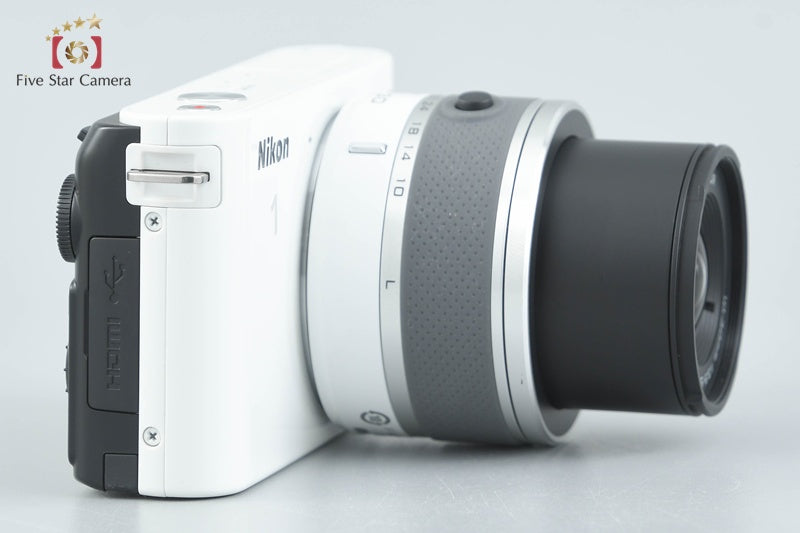 "Shutter count 945" Nikon 1 J1 White 10.1 MP Digital Camera 10-30 Lens