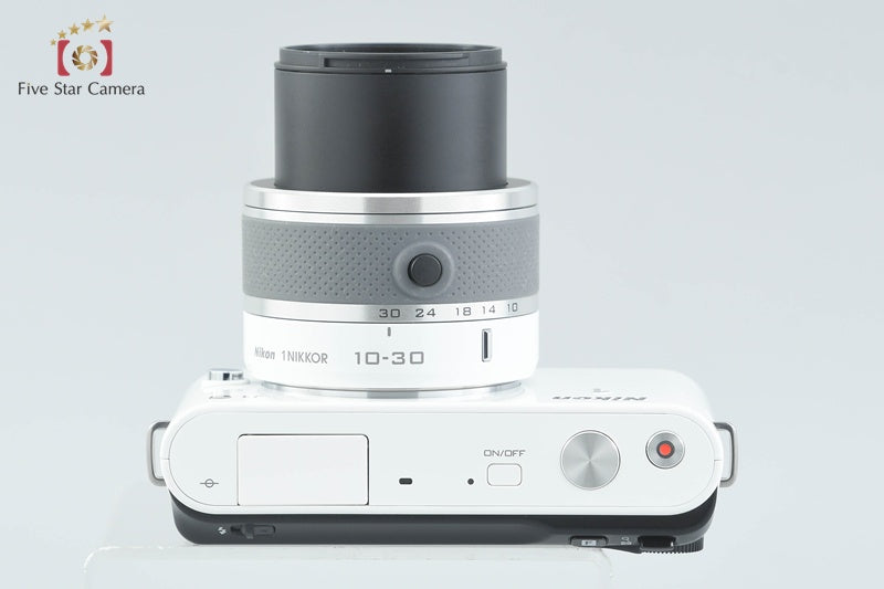 "Shutter count 945" Nikon 1 J1 White 10.1 MP Digital Camera 10-30 Lens