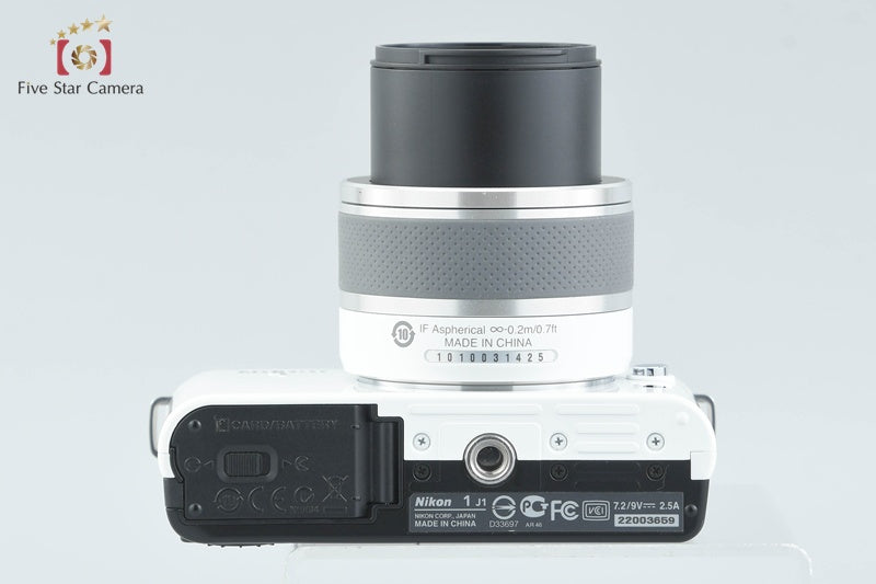"Shutter count 945" Nikon 1 J1 White 10.1 MP Digital Camera 10-30 Lens