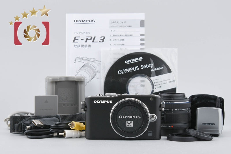 "Shutter count 60" Olympus PEN Lite E-PL3 Black 12.3 MP 14-42 Lens