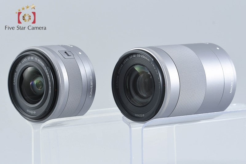 Canon EOS Kiss M / M50 White 24.0 MP 15-45 55-200 IS STM Lenses