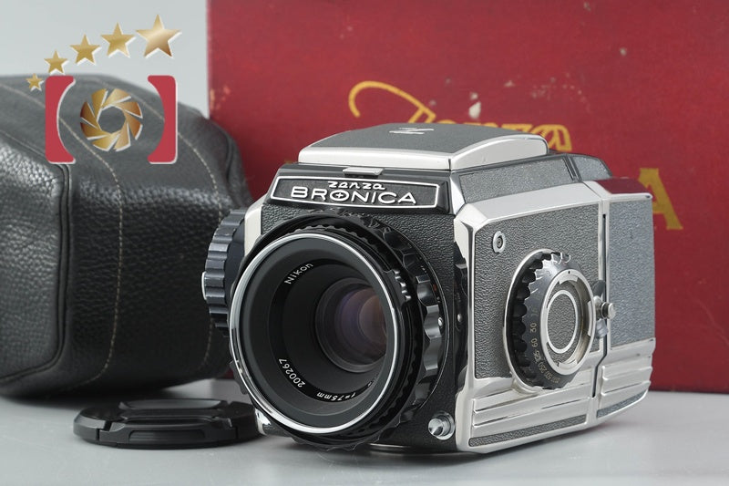 Zenza Bronica S2 Silver Early Model + Nikon NIKKOR-P 75mm f/2.8 w/ Box