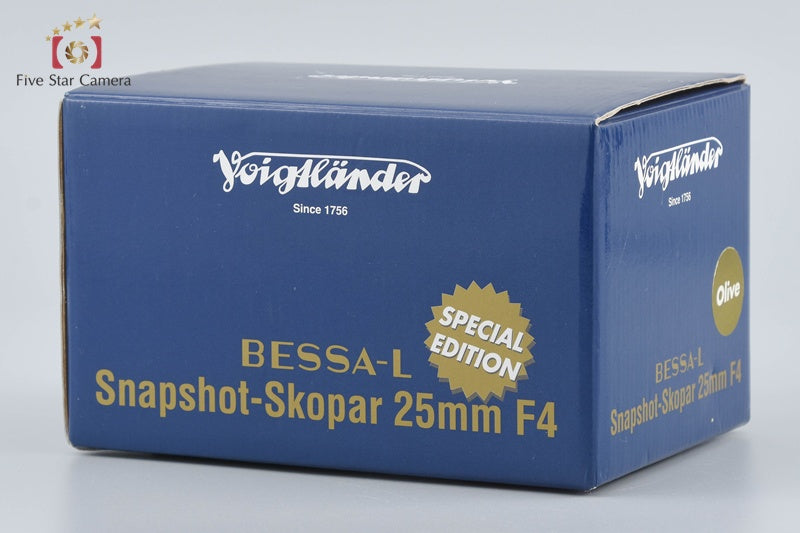 Voigtlander BESSA-L Olive SNAPSHOT-SKOPAR 25mm f/4 MC Special Edition w/ Box