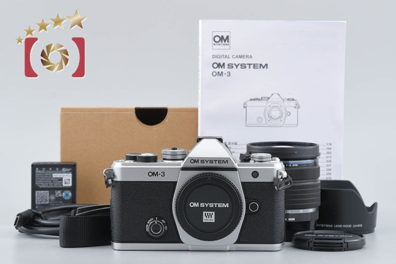 "Shutter Count 853" OM SYSTEM OM-3 Silver 20.4 MP 12-45mm f/4.0 PRO Lens